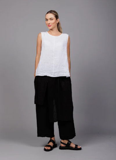 Paolo Tricot Layered Linen Pants
