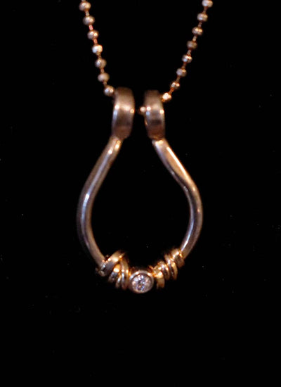 Joy Annett tear shaped coil necklace gold