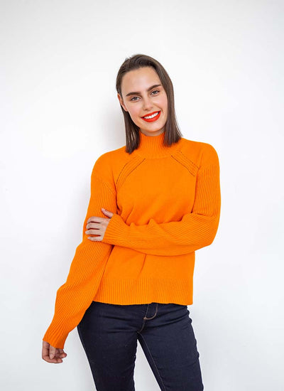 Nado Turtleneck Sweater In Orange