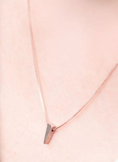 Pursuits Long Triangle Necklace in Polished Gold