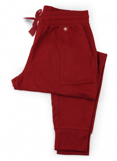 Hello Mello Best Day Ever Knit Joggers in clay red